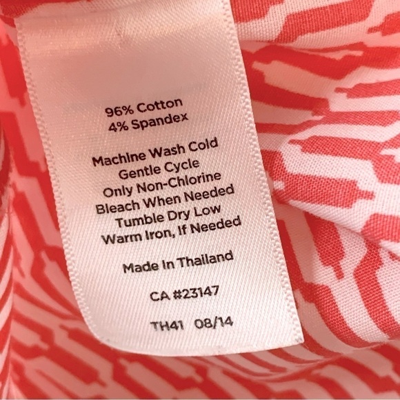 TALBOTS Coral White Wrinkle Resistant Button Down Blouse Size 4 - Picture 4 of 5